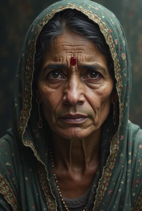 Bangladeshi middle-aged woman with sad face