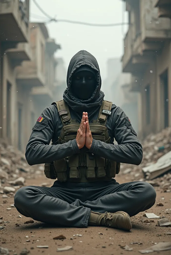 Simon Riley aka GHOST modern Warfare doing namaste 