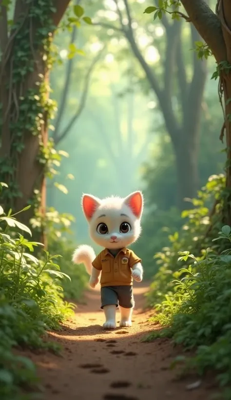 3D Scene Prompt: Chintu Searching for Sheru in the Jungle

*"In a lush, dense jungle, Chintu, the white kitten, dressed in his school uniform, is searching for Sheru, the lion cub. His ears are perked up, and his eyes scan the surroundings with curiosity a...