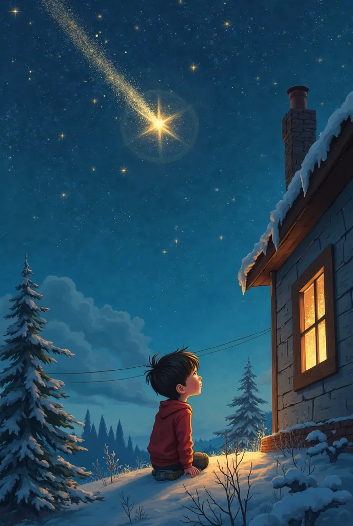 ### *The Little Star’s Christmas Wish*  

High above the world, in the velvety night sky, lived a tiny star named Luma. She was much smaller than the other stars, and though she shone as brightly as she could, no one seemed to notice her.  

As Christmas E...