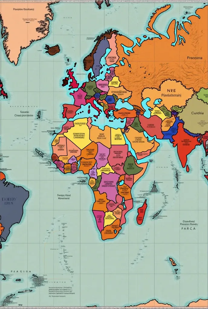 Colorie tous les pays colonisés par toute la France dans la map entiers de l’âge terre 