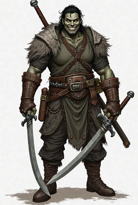 Riven "Riv" Alaster – Player-Facing Description
As you turn toward the source of the argument, your eyes land on a half-orc standing near the mission board, his stance relaxed but his presence impossible to ignore.
He’s tall, lean, and built for speed rath...