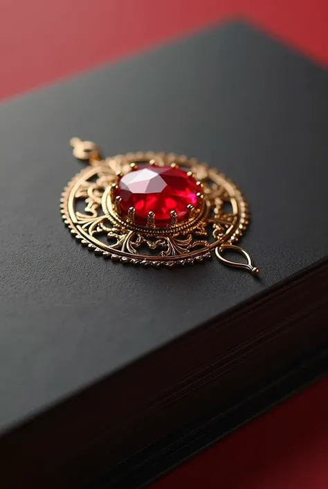 a close up of a business card with a red jewel, concept art by Ahmed Yacoubi, cgsociety, art nouveau, professional logo design, logo concept design, beautiful brand labels, logo design, clean logo design, logotype design, luxury brand, jaquet droz, logo gr...