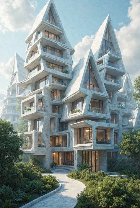 7-story houses with triangular roof