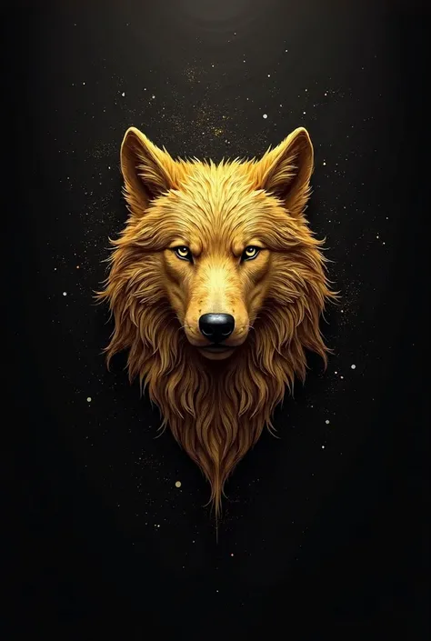 A logo for Instagram of a golden wolf on a black background 
