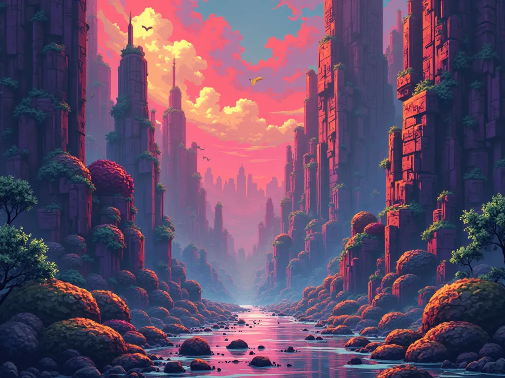 background abstract art pixelart style