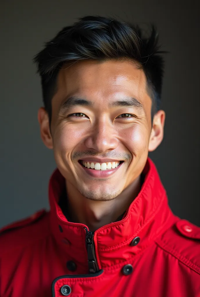 a close up of a man in a red jacket smiling, handsome chad chin, nivanh chanthara, darren quach, damien tran, headshot profile picture, thawan duchanee, rick dai, yanjun chengt, headshot photo, david luong, emmanuel shiu, ross tan, ben lo, reuben wu, kevin...