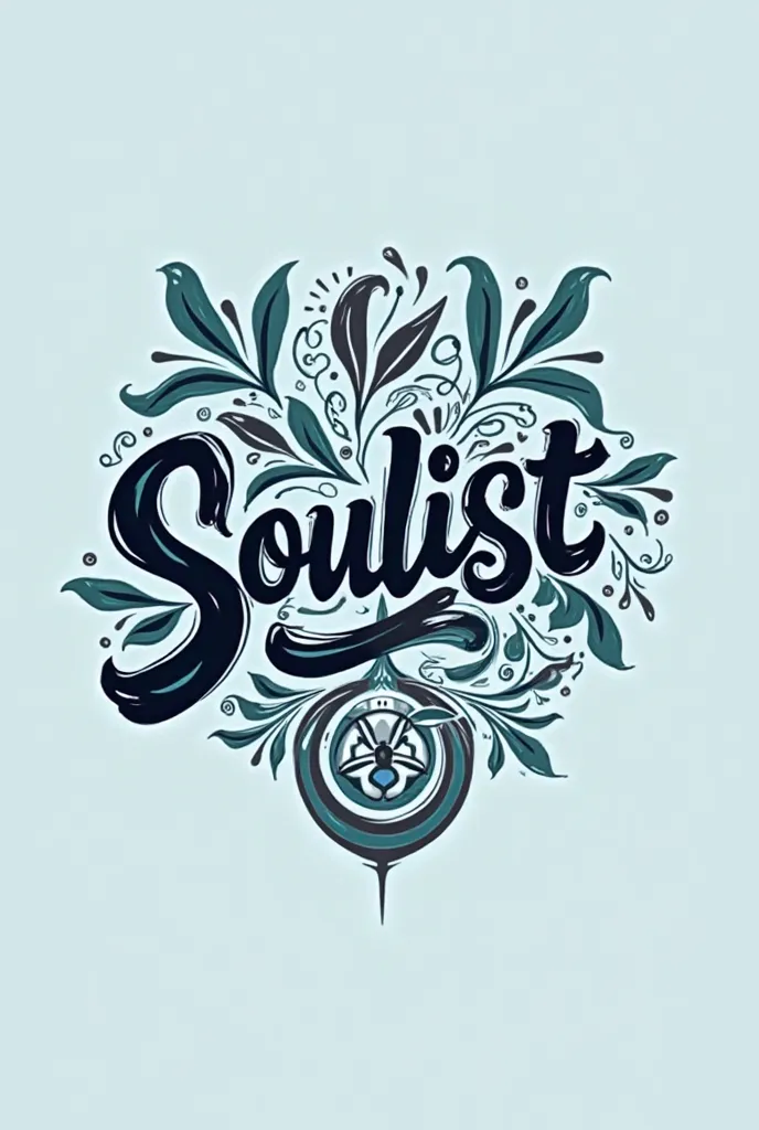 "Create a sophisticated logo for a company called 'Soulist', that promotes music festivals, Like Trap, Setanejo, Funk.The logo must have a sober color palette, using shades of blue, white and gray The typography of the name 'Soulist' must be artistic, Brin...