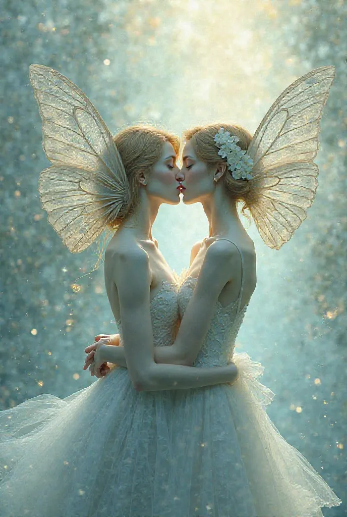 Create abstract images of a butterfly kiss to illustrate the cover of a story that highlights the value of love