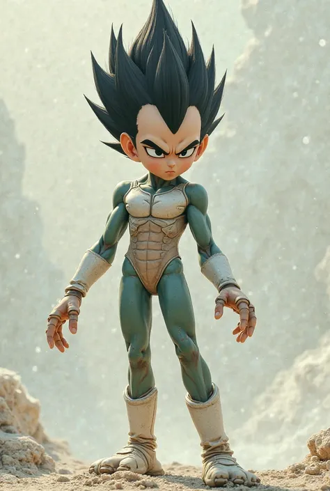 man with huge feet, tiny hands, Important straightening and only with Vegeta's hair