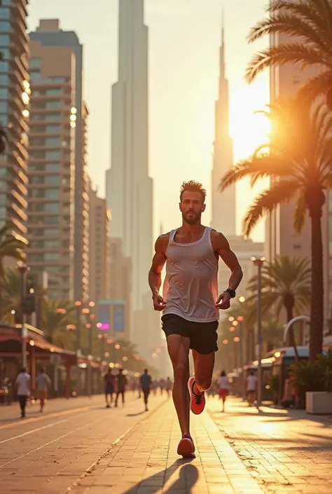 Un homme en train de faire son footing à dubai 