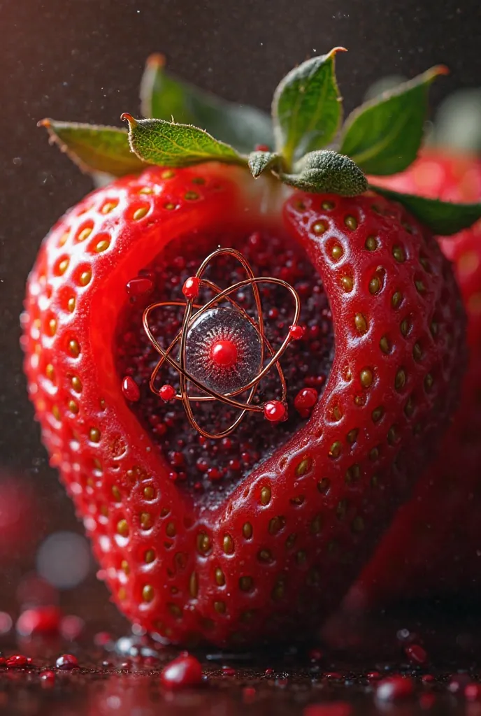 Image of an atom in a strawberry 