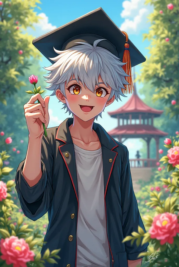 KILLUA WEARING A GRADUATION CAP 