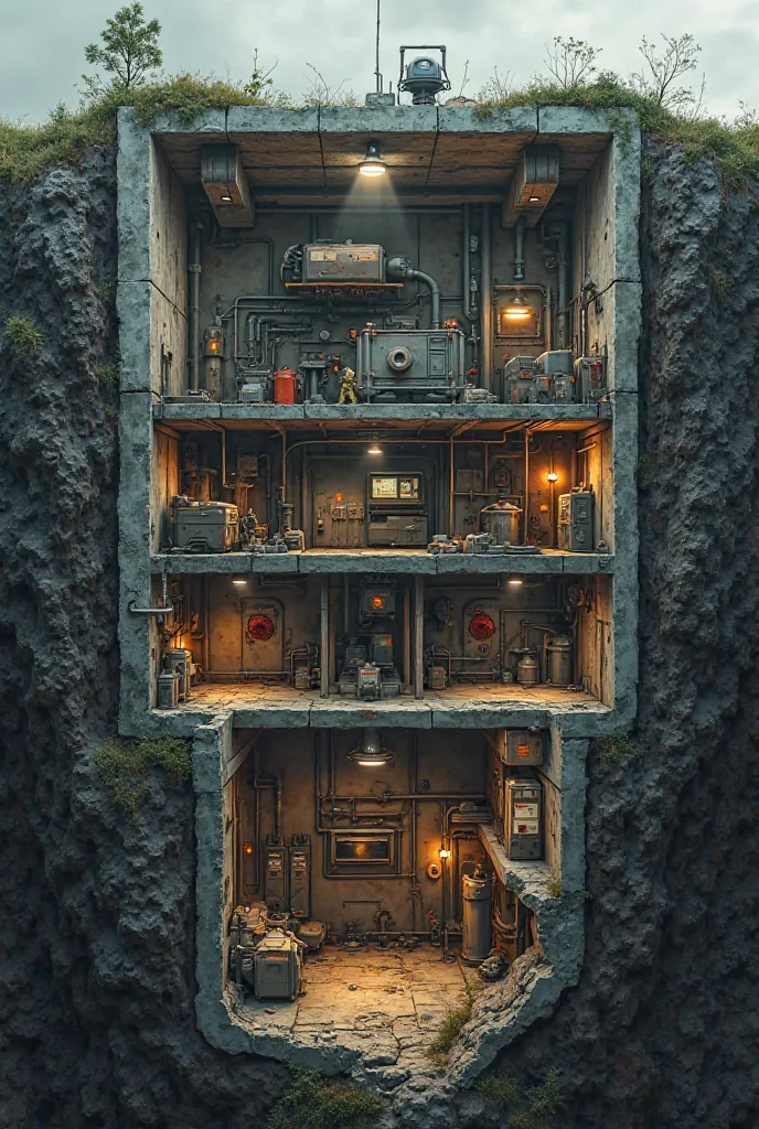 Underground bunker cross section
