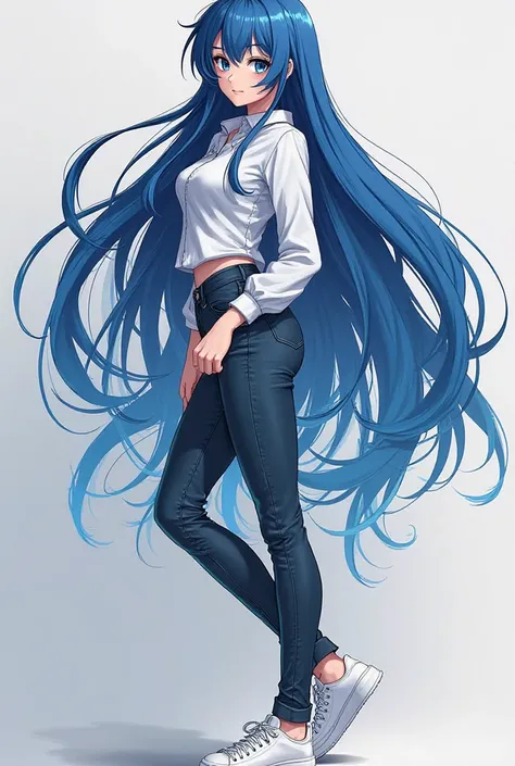 Here is a prompt to generate a model with blue hair and a unique and beautiful physique:

Prompt:
"An anime character with stunning deep blue hair, long and flowing. Her hair falls gracefully, framing your face with an elegant aura, Viva, angelic and seduc...