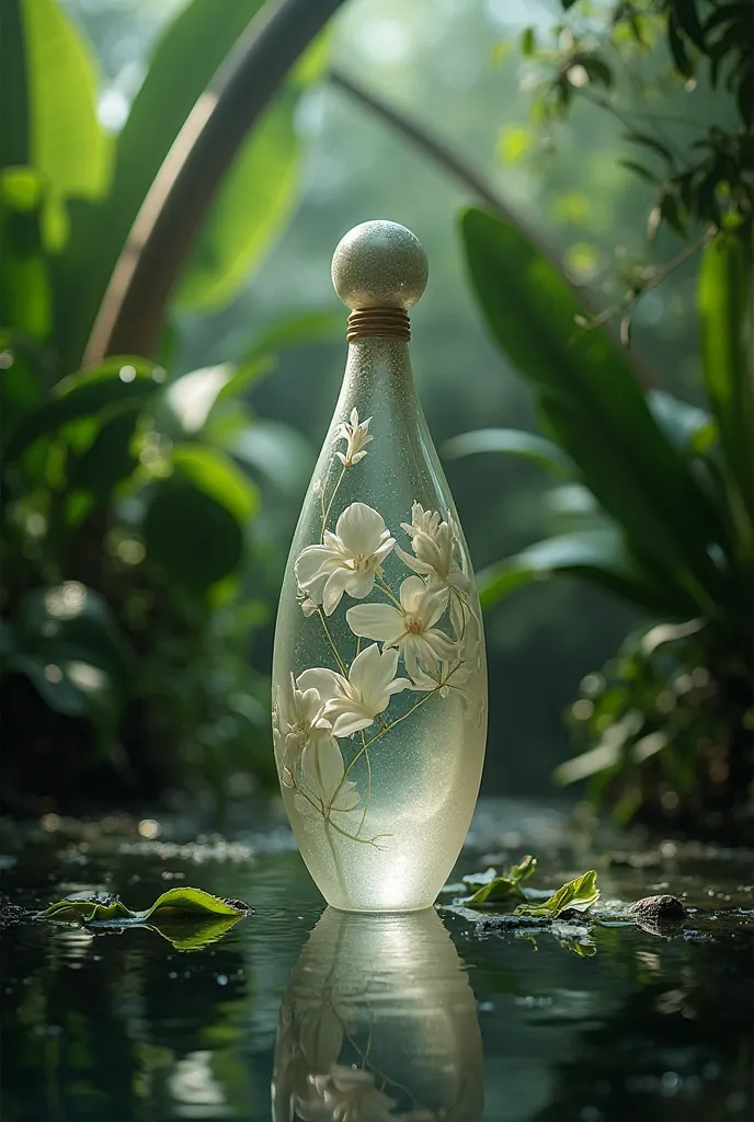 a perfume bottle inspired by an o
flower 