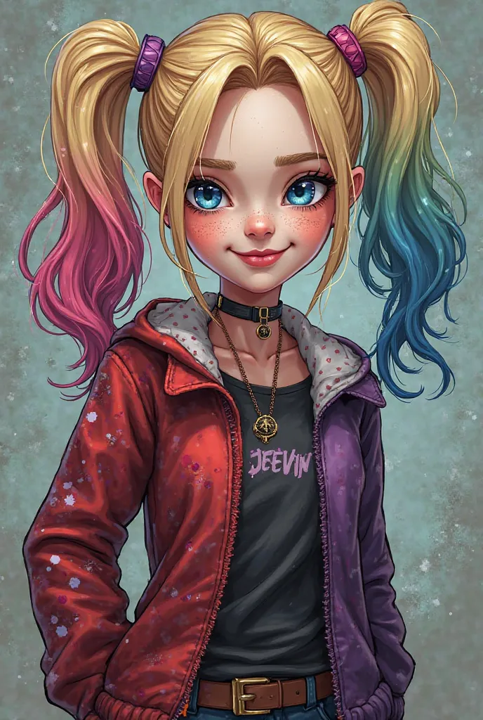 I would like a boy who seems to be like a little crazy, but without being. He has to be a bit Harley Quinn with lots of colors, un très grand sourire et comme un type de pouvoir parce que ça sera une super héroïne mais un peu en mode. Effrayante et psychop...