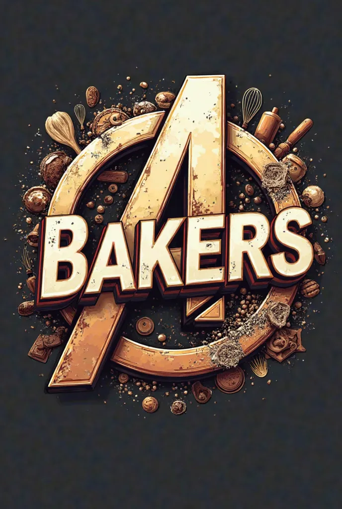 Make the Avengers Endgame logo replacing the word Avengers with bakers