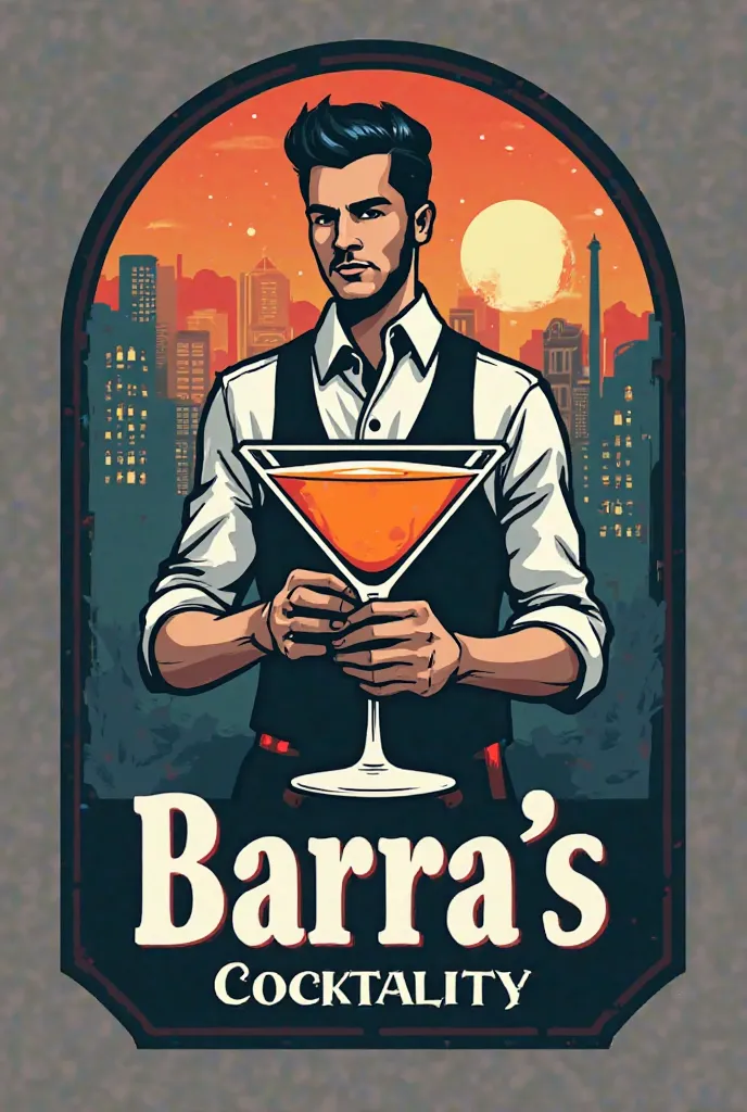 Create logo for a mobile bar-type beverage service company called BARRA'S