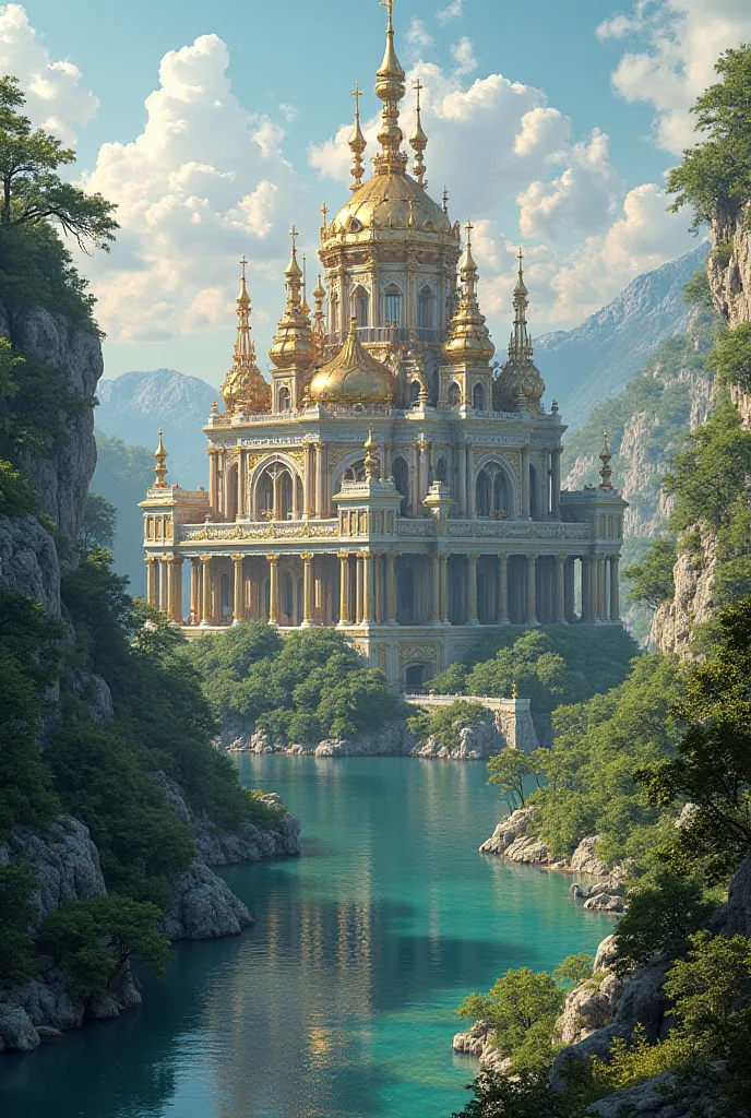 Beautiful palace with a river