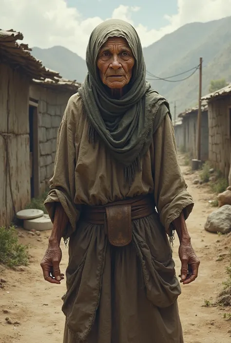 A village poor elder woman ask 
