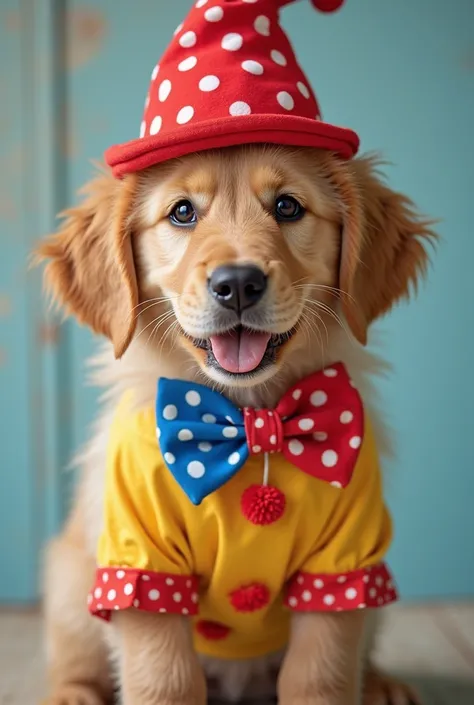 clown image of a golden  at the age of 1/s