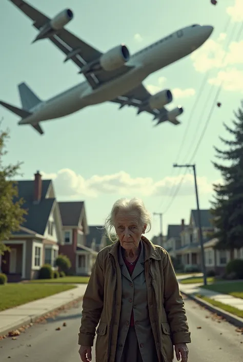 Grandma getting hit by a plane