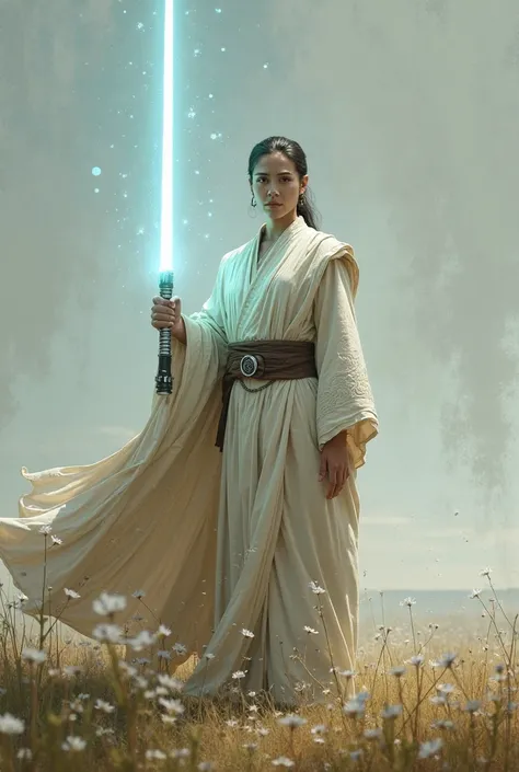 a white lightsaber jedi