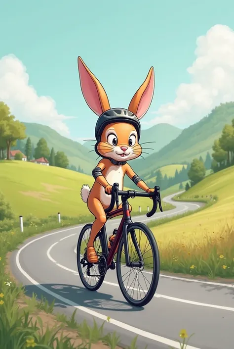 Dumb rabbit on a road bike