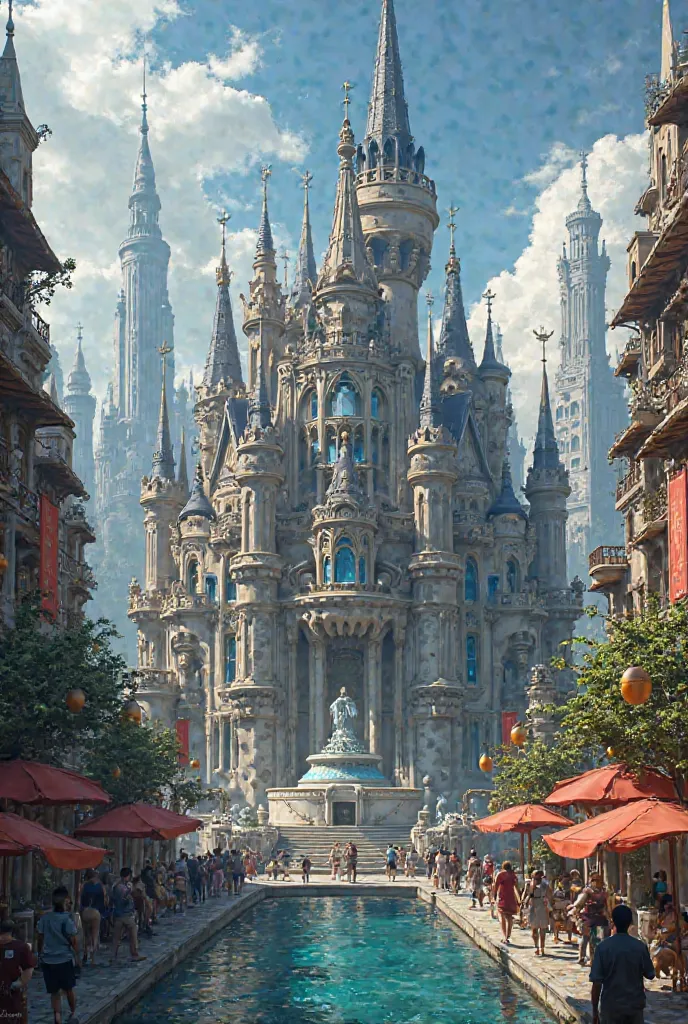 Fantasy castle in the city 