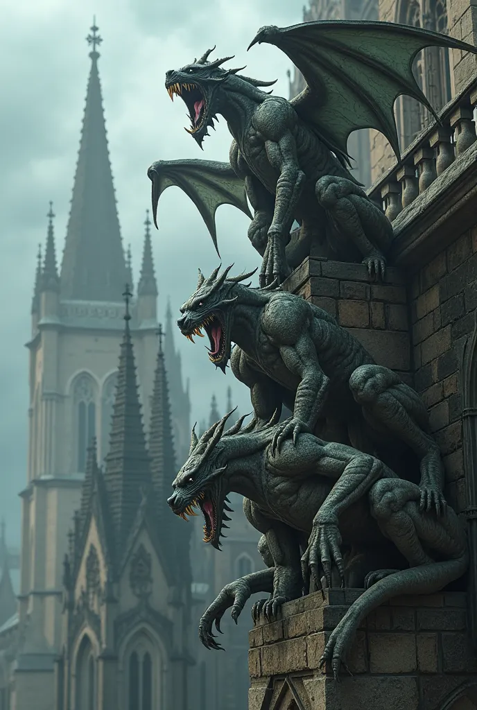 Gargoyles in different views 