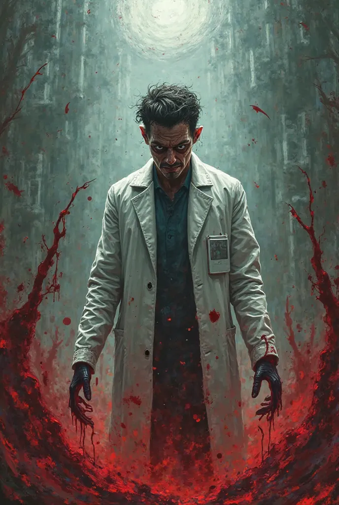 Animated image of a doctor with blood 