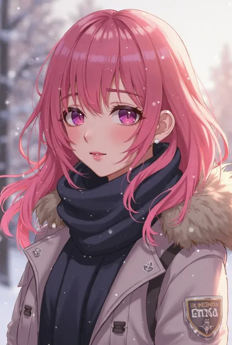 Megurine Luka cute adult casual clothes G pan winter walk upper body pink hair sexy
20才長い髪, upper body　Haru is young