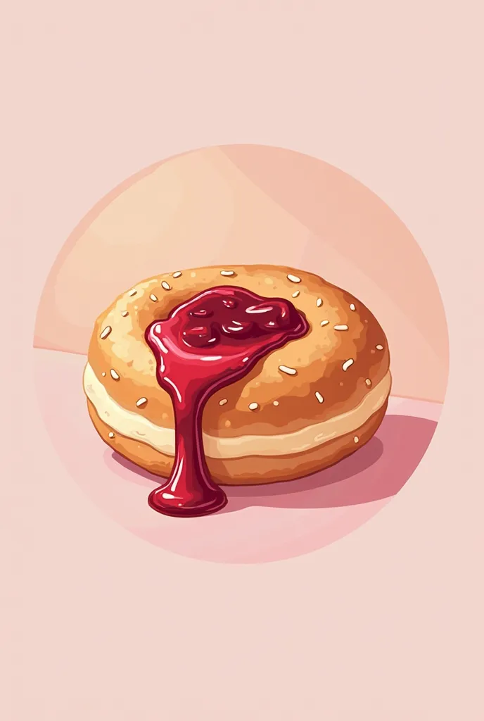 Generate me a Logo, In which a donut with jam appears,  with pastel colors. And let it be professional 