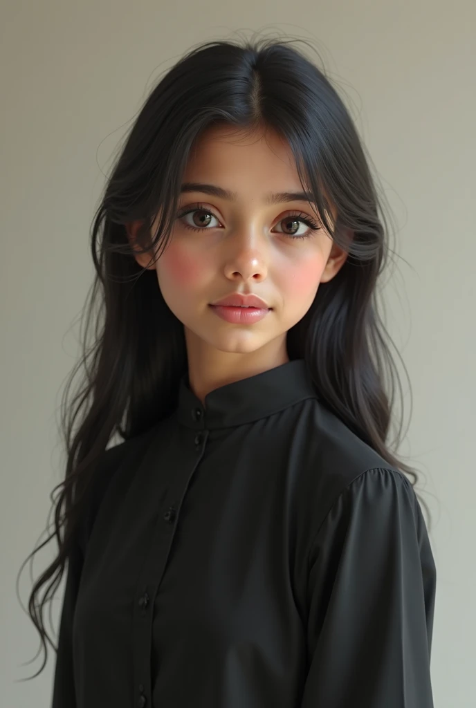 A little s Indian white girl with black blouse 