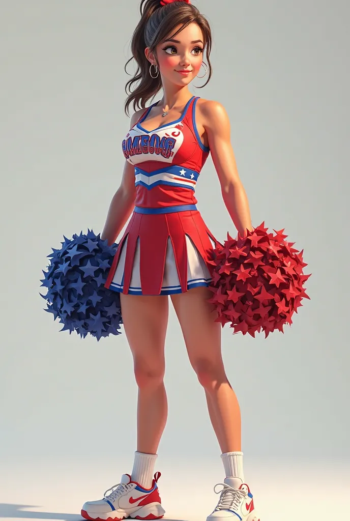 AMERICAN CHEERLEADER IN FULL FROM HEAD TO TOE