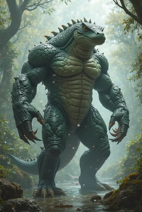 Humanoid salamander with big muscles