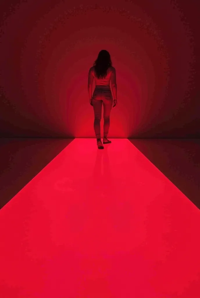 a neon red floor