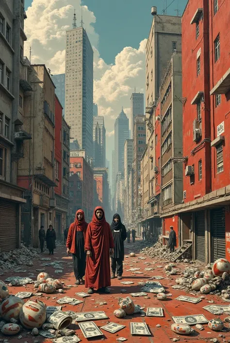 An image that in the technique of constructivism I say "No to the metropolitan area" That it has buildings, money, Peasants, Destruction of the identity of ceramics