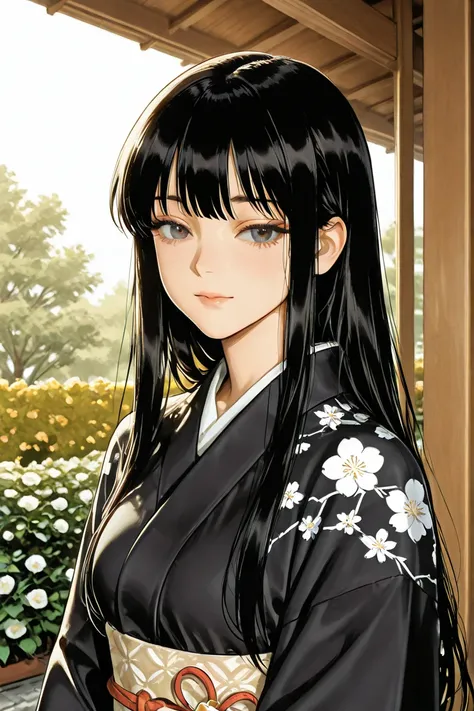 anime girl with long black hair