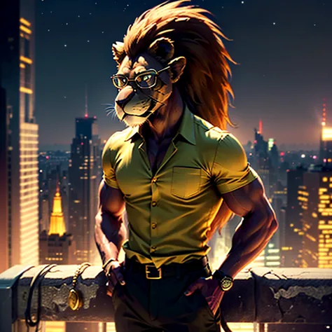 Cornelius, the lion man, has been turned into a Gargoyle!  Disney's GARGOYLES, night time, photo-realistic, octane render, unreal engine, ultra-realistic 
((Cornelius is a middle-aged medium anthro muscular brown and tawny lion with a ponytail, feline, mal...