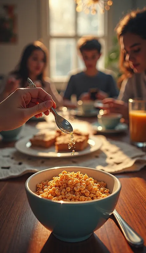 "POV: You're sitting at the breakfast table, Virgil's hands hold the spoon, ready to grab cereal. All around, the sound of your family talking and the smell of coffee in the air. You see the vision of your father's hands holding the newspaper and your sist...