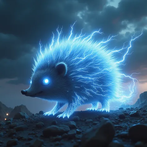 hedgehog made of lightning