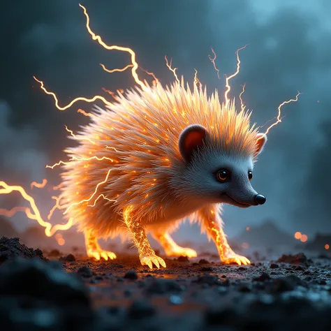 hedgehog made of lightning