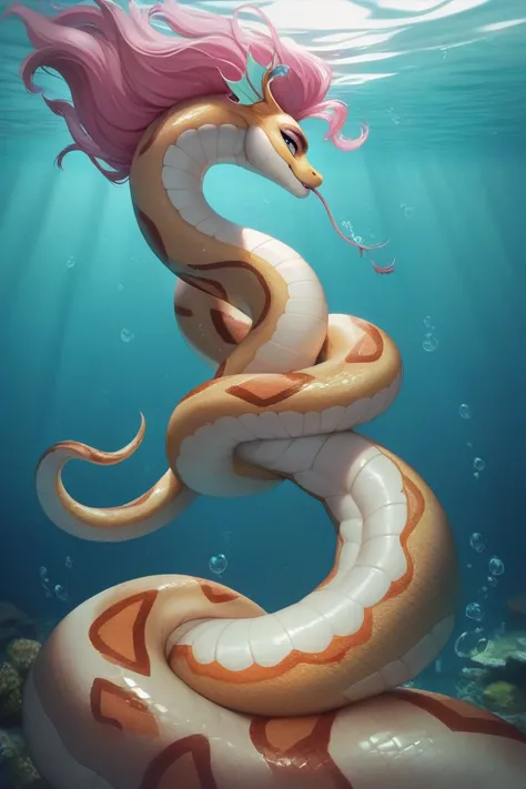 Giant snake under water