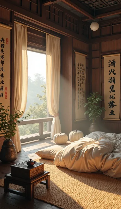 POV: You wake up in the Chinese Empire in the 5th century. The dim morning light filters through silk curtains, casting soft shadows on the wooden walls of your chamber. Your feet rest on a woven straw mat, surrounded by scrolls of ancient texts, bamboo bo...