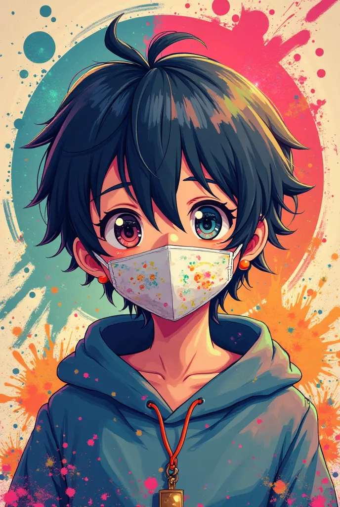 Create a anime character for YouTube logo with mask