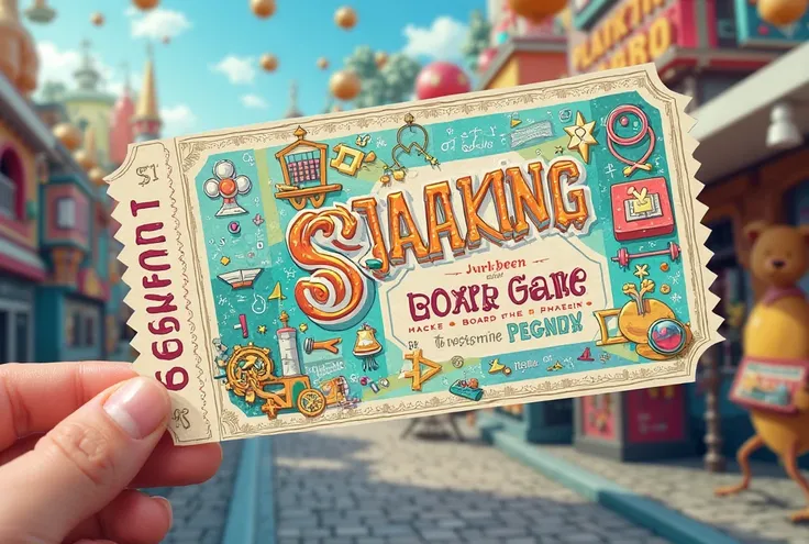 Tourist board game ticket for mathematics from $10,000 ten thousand pesos in Spanish 