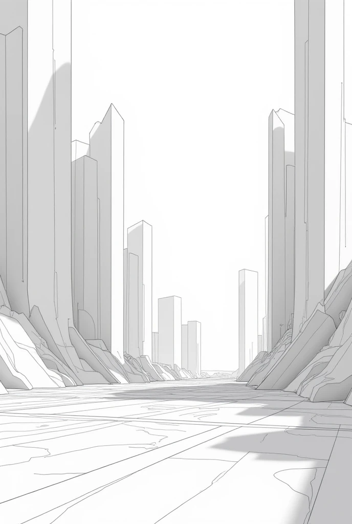 I need a drawing of a landscape that contains straight lines, polygonal semilines, and segments