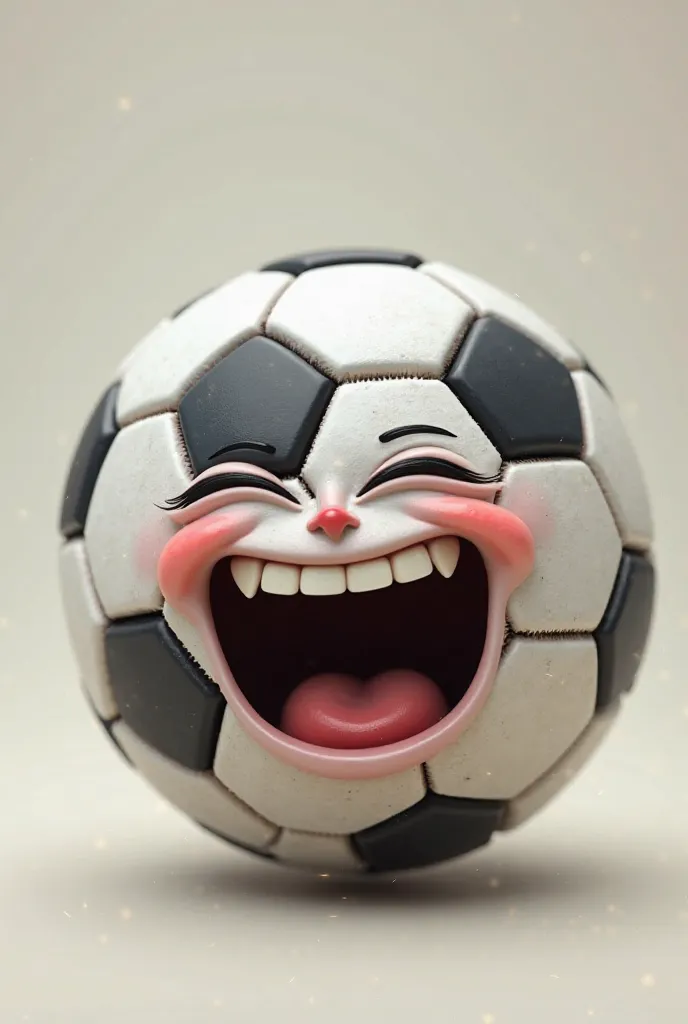 Make a soccer ball crying with laughter